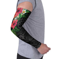 Hawaiian Tropical Plants Arm Sleeves Kakau Tattoo and Polynesian Pattern Half Black Color LT03 - Polynesian Pride