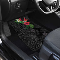 Hawaiian Tropical Plants Car Mats Kakau Tattoo and Polynesian Pattern Half Black Color LT03 - Polynesian Pride