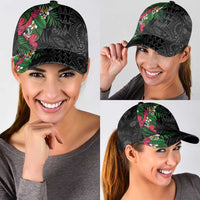 Hawaiian Tropical Plants Classic Cap Kakau Tattoo and Polynesian Pattern Half Black Color LT03 - Polynesian Pride