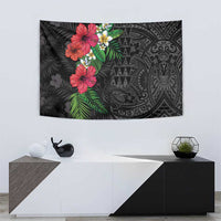Hawaiian Tropical Plants Tapestry Kakau Tattoo and Polynesian Pattern Half Black Color LT03 - Polynesian Pride