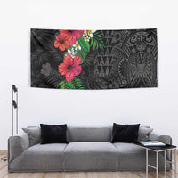 Hawaiian Tropical Plants Tapestry Kakau Tattoo and Polynesian Pattern Half Black Color LT03 - Polynesian Pride