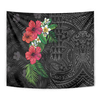 Hawaiian Tropical Plants Tapestry Kakau Tattoo and Polynesian Pattern Half Black Color LT03 - Polynesian Pride
