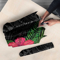 Hawaiian Tropical Plants Umbrella Kakau Tattoo and Polynesian Pattern Half Black Color LT03 - Polynesian Pride