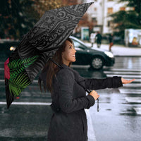 Hawaiian Tropical Plants Umbrella Kakau Tattoo and Polynesian Pattern Half Black Color LT03 - Polynesian Pride