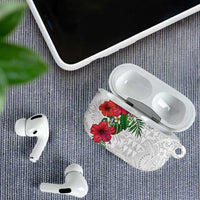 Hawaiian Tropical Plants AirPods Case Kakau Tattoo and Polynesian Pattern Half White Color LT03 - Polynesian Pride