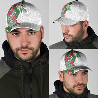 Hawaiian Tropical Plants Classic Cap Kakau Tattoo and Polynesian Pattern Half Black White LT03 - Polynesian Pride