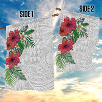 Hawaiian Tropical Plants Garden Flag Kakau Tattoo and Polynesian Pattern Half White Color LT03 - Polynesian Pride
