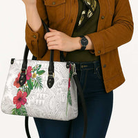 Hawaiian Tropical Plants Leather Bag Kakau Tattoo and Polynesian Pattern Half White Color LT03 - Polynesian Pride
