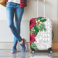 Hawaiian Tropical Plants Luggage Cover Kakau Tattoo and Polynesian Pattern Half White Color LT03 - Polynesian Pride