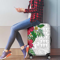 Hawaiian Tropical Plants Luggage Cover Kakau Tattoo and Polynesian Pattern Half White Color LT03 - Polynesian Pride