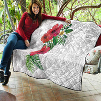 Hawaiian Tropical Plants Quilt Kakau Tattoo and Polynesian Pattern Half White Color LT03 - Polynesian Pride
