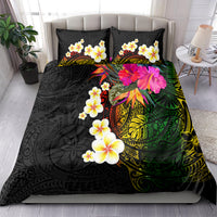 Hawaii Plumeria Bedding Set Polynesian Tattoo and Hibiscus LT03 - Polynesian Pride