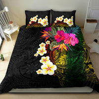 Hawaii Plumeria Bedding Set Polynesian Tattoo and Hibiscus LT03 - Polynesian Pride