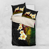 Hawaii Plumeria Bedding Set Polynesian Tattoo and Hibiscus LT03 US Twin 172cm x 218cm Black - Polynesian Pride