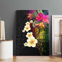 Hawaii Plumeria Canvas Wall Art Polynesian Tattoo and Hibiscus LT03 - Polynesian Pride