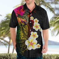 Hawaii Plumeria Hawaiian Shirt Polynesian Tattoo and Hibiscus LT03 - Polynesian Pride