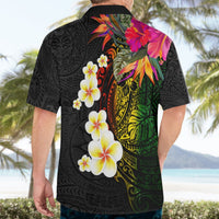 Hawaii Plumeria Hawaiian Shirt Polynesian Tattoo and Hibiscus LT03 - Polynesian Pride