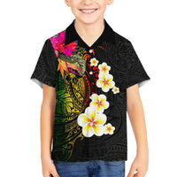Hawaii Plumeria Hawaiian Shirt Polynesian Tattoo and Hibiscus LT03 - Polynesian Pride