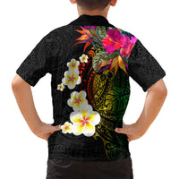 Hawaii Plumeria Hawaiian Shirt Polynesian Tattoo and Hibiscus LT03 - Polynesian Pride