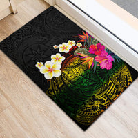 Hawaii Plumeria Rubber Doormat Polynesian Tattoo and Hibiscus LT03 - Polynesian Pride