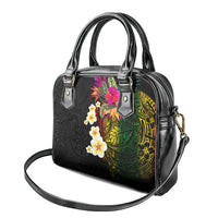 Hawaii Plumeria Shoulder Handbag Polynesian Tattoo and Hibiscus LT03 - Polynesian Pride