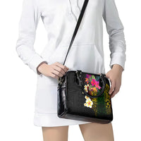 Hawaii Plumeria Shoulder Handbag Polynesian Tattoo and Hibiscus LT03 - Polynesian Pride