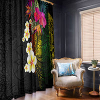 Hawaii Plumeria Window Curtain Polynesian Tattoo and Hibiscus LT03 - Polynesian Pride