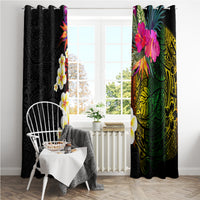 Hawaii Plumeria Window Curtain Polynesian Tattoo and Hibiscus LT03 - Polynesian Pride