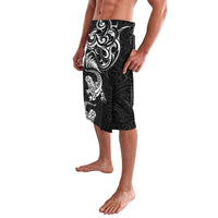 New Zealand Tuatara Tribal Tattoo Lavalava Silver Fern and Maori Pattern Black Color LT03 - Polynesian Pride