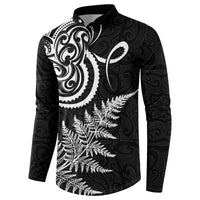 New Zealand Octopus Tattoo and Fern Button Sweatshirt Maori Pattern LT03 - Polynesian Pride