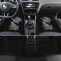 New Zealand Octopus Tattoo and Fern Car Mats Maori Pattern LT03 Set 4pcs Black - Polynesian Pride