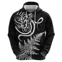 New Zealand Octopus Tattoo and Fern Zip Hoodie Maori Pattern LT03 - Polynesian Pride