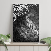 New Zealand Crocodile Tattoo and Fern Canvas Wall Art Maori Pattern LT03 - Polynesian Pride