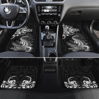 New Zealand Crocodile Tattoo and Fern Car Mats Maori Pattern LT03 Set 4pcs Black - Polynesian Pride