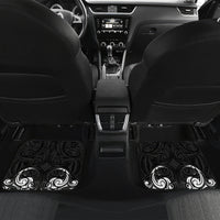 New Zealand Crocodile Tattoo and Fern Car Mats Maori Pattern LT03 Set 2pcs - Back Black - Polynesian Pride