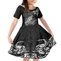 New Zealand Crocodile Tattoo and Fern Family Matching Summer Maxi Dress and Hawaiian Shirt Maori Pattern