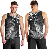 New Zealand Crocodile Tattoo and Fern Men Tank Top Maori Pattern LT03 - Polynesian Pride
