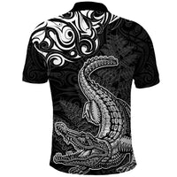 New Zealand Crocodile Tattoo and Fern Polo Shirt Maori Pattern