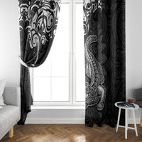 New Zealand Crocodile Tattoo and Fern Window Curtain Maori Pattern LT03 - Polynesian Pride