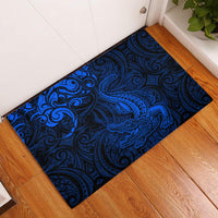 New Zealand Crocodile Tattoo and Fern Rubber Doormat Maori Pattern Blue Color LT03 Blue - Polynesian Pride