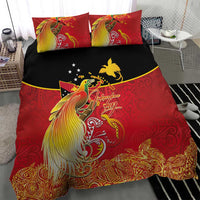 Papua New Guinea Independence Day Bedding Set Happy Anniversary 50th Bird-of-paradise Melanesian Tattoos - Polynesian Pride