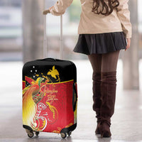 Papua New Guinea Independence Day Luggage Cover Happy Anniversary 50th Bird-of-paradise Melanesian Tattoos - Polynesian Pride