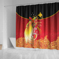 Papua New Guinea Independence Day Shower Curtain Happy Anniversary 50th Bird-of-paradise Melanesian Tattoos - Polynesian Pride