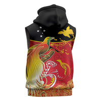 Papua New Guinea Independence Day Sleeveless Zip Hoodie Happy Anniversary 50th Bird-of-paradise Melanesian Tattoos - Polynesian Pride