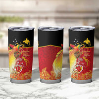 Papua New Guinea Independence Day Tumbler Cup Happy Anniversary 50th Bird-of-paradise Melanesian Tattoos - Polynesian Pride