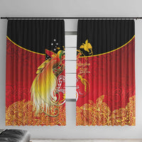 Papua New Guinea Independence Day Window Curtain Happy Anniversary 50th Bird-of-paradise Melanesian Tattoos - Polynesian Pride
