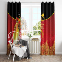 Papua New Guinea Independence Day Window Curtain Happy Anniversary 50th Bird-of-paradise Melanesian Tattoos - Polynesian Pride