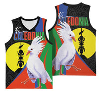 New Caledonia Basketball Jersey Kagu Bird and The Seal with Melanesian Culture - Polynesian Pride