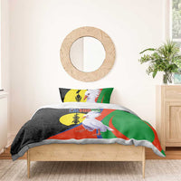 New Caledonia Bedding Set Kagu Bird and The Seal with Melanesian Culture - Polynesian Pride