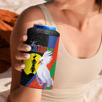 New Caledonia 4 in 1 Can Cooler Tumbler Kagu Bird and The Seal with Melanesian Culture - Polynesian Pride